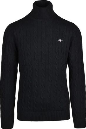 GANT Dolcevita Trecce - Knitwear - Hombre - Negro - 2XL