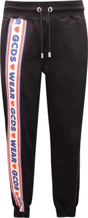 GCDS Trainingsbroeken met Print aan de Voorkant - Heren - Sweatpants - Zwart - L - Katoen - Broeken