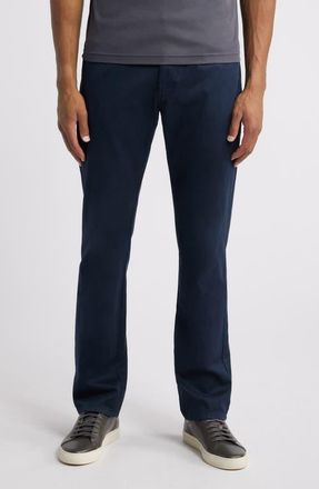 Johnston & Murphy Straight Leg Stretch Pima Cotton Pants in Navy at Nordstrom, Size 34
