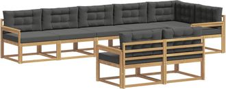 vidaXL Conjunto De Sof&aacute;s De Exterior 6 Uds. Blanco Y Antracita Vidaxl