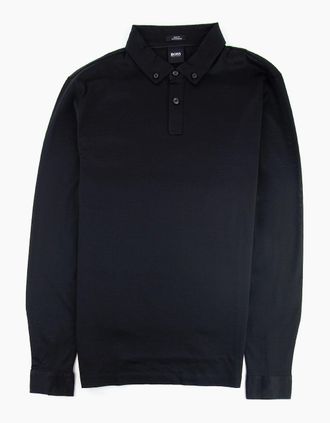 HUGO BOSS Mens Hugo Boss Paver 12 Long Sleeve Polo Shirt Black - Size: 44