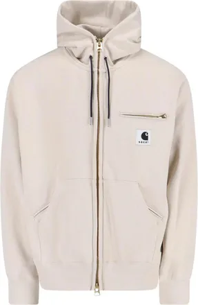 sacai Cotton Zip Jacket With Contrasting Logo Patch
