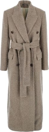 Golden Goose Beige Textured Double-breasted Trench Coat