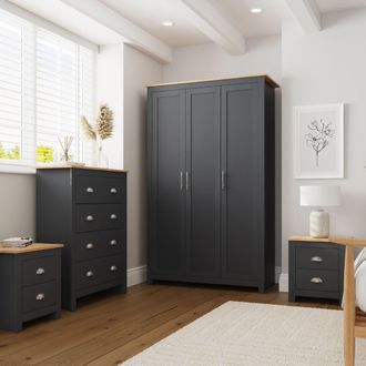GFW Lancaster 4 Piece Bedroom Set in Dark Blue