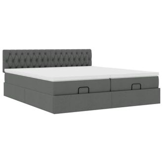 vidaXL Estructura Cama Otomana Colchones Tela Gris Oscuro 160x200 Cm Vidaxl