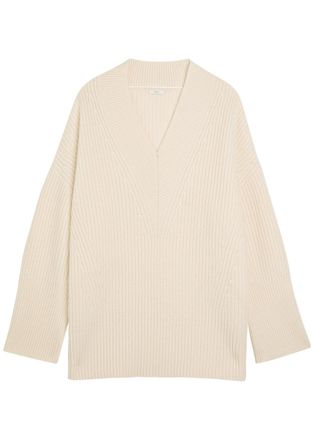 Joseph Noel Ribbed Cashmere and Wool-blend Jumper - Cream - S (UK8-10 / S)