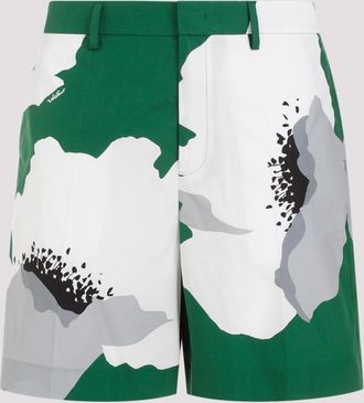 Valentino Garavani Green Flower Print Shorts