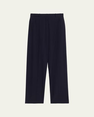 The Row Mune Double-Pleated Wool Straight-Leg Pants