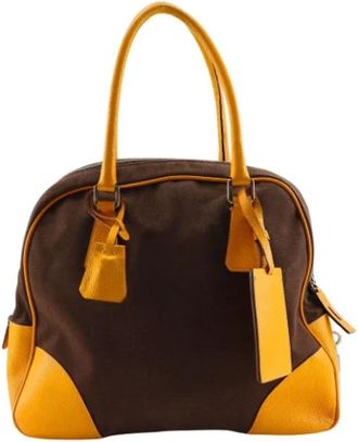 Prada Pre-owned Canvas prada-bags - Dames - Vintage Handtas - Bruin - ONE Size - Vintage