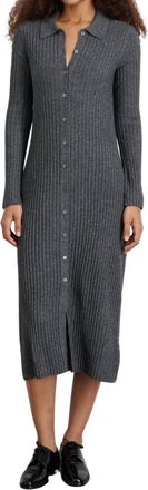 Alex Mill Alice Long Sleeve Rib Dress In Medium Heather Grey