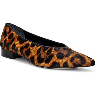 L'agence Suzanne Genuine Calf Hair Pointed Toe Flat in Leopard Hair Calf at Nordstrom Rack, Size 6.5