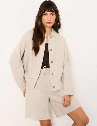 Fat Face FatFace Darcy Stone Regular Linen Jacket