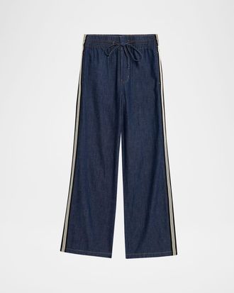 Veronica Beard Taylor Wide-Leg Track Jeans
