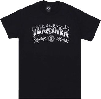 Thrasher Barbed Wire Tee - Streetwear Collectie - Heren - T-shirts - Zwart - M - Tops
