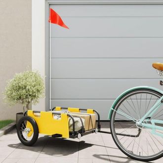vidaXL Vidaxl - Remolque Para Bicicletas Hierro Y Tela Oxford Amarillo