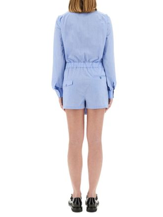Moschino Poplin Cotton Jumpsuit - Blue