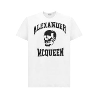 Alexander McQueen Alexander McQueen, T-Shirts, male, White, Size: S Skull Print Fashion T-shirt