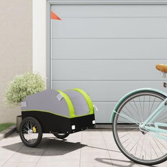 vidaXL Vidaxl - Remolque Para Bicicleta Hierro Negro Y Verde 30 Kg