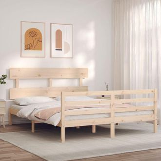 vidaXL Bed Frame without Mattress King Size Solid Wood Vidaxl