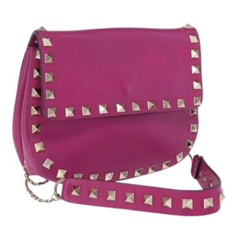Valentino Pre-owned Leren Schoudertas - Dames - Pre-owned - Roze - Maat: ONE Size Leer