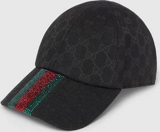 Gucci GG Cotton Canvas Baseball Hat, Size XXS, Black