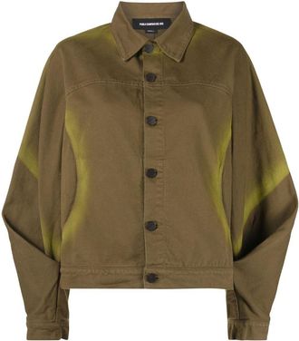 Paula Canovas Del Vas spray-paint effect denim jacket - women - Cotton - M - Green
