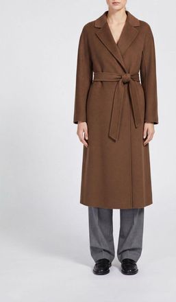 Max Mara S Max Mara Cappotto lungo a vestaglia in pura lana vergine con cintura abbinata