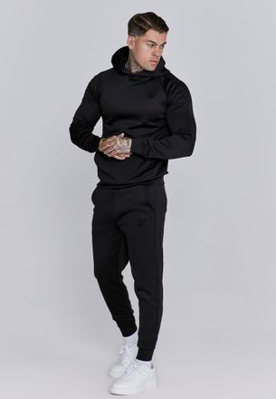 Siksilk Conjunto de sudadera con capucha y joggers negro para hombre SikSilk XL