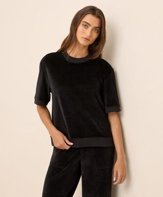 Pact Organic Cotton Pure Velour Sweatshirt Tee in Black at Nordstrom, Size X-Small