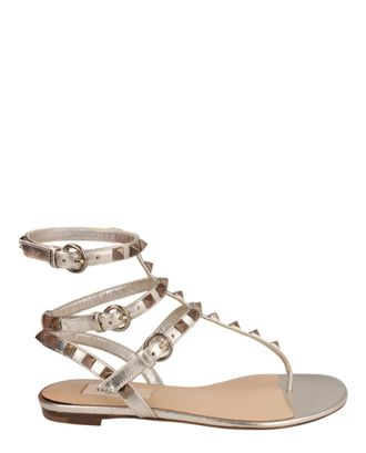 Valentino Rockstud Caged Flat Sandals