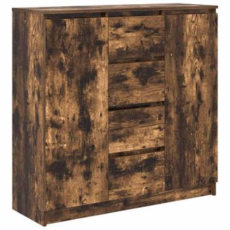 Berkfield Home Sideboard with Drawers Smoked Oak 100.5x35x98.5 cm Engineered Wood in Brown