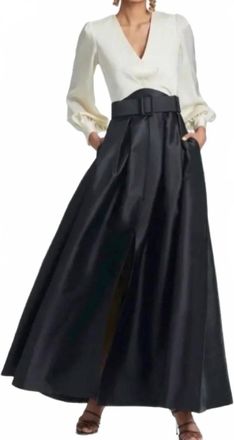 Sachin & Babi Womens Zoe Mikado Ball Gown In Ivory Black