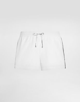 Dolce & Gabbana Canvas Swim Boxer Shorts - Man Beachwear White 4