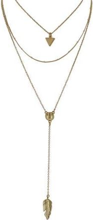 Olivia Welles Ali Layered Chain Necklace in Gold /Ivory at Nordstrom Rack
