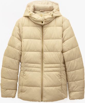 Joules Hadlow Womens Padded Short Coat Neutral - Nude - Size 10 UK