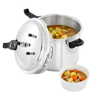 MegaChef 9.5 Quart Induction and Stovetop Pressure Cooker with Steamer in Silver at Nordstrom
