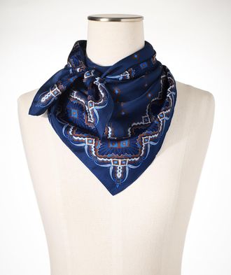 Talbots Medallion Silk Square Scarf - Ink - 001 Talbots