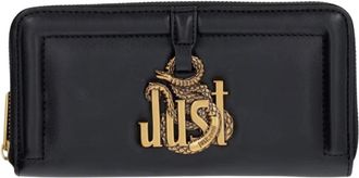Just Cavalli Grote Portemonnee van Kunstleer - Dames - Portefeuilles - Zwart - ONE Size - Leer - Accessoires