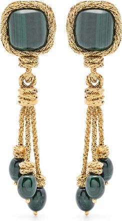 Aur&eacute;lie Bidermann Miki Malachite clip-on earrings - Goud