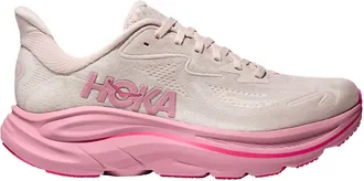 Hoka One One Womens Clifton 10 Running Shoes - Wide In Rose Cream / Dried Rose