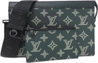 Louis Vuitton Pre-owned Pouch Schoudertas - Heren - Vintage Schoudertas - Groen - ONE Size - Leer - Vintage