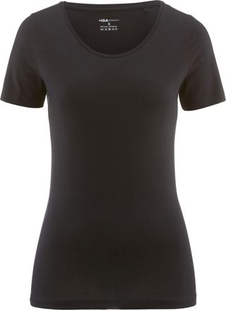 Isa Kurzarmshirt ISA BODYWEAR Shirt kurzarm, Damen, Gr. XL, schwarz, Obermaterial: 95% Baumwolle CO. 5% Elasthan EL., Shirts Kurzarmshirt