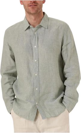 Selected Slhregkylian Mix LS Shirt - Heren - Casual Overhemden - Groen - S - Katoen - Overhemden
