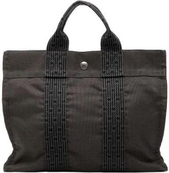 Herm&egrave;s Pre-owned Tote Bags, female, Gray, Size: ONE SIZE Pre-owned Canvas Tote