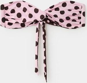 Mango Top bikini a fascia a pois rosa chiaro - Donna - XS - MANGO