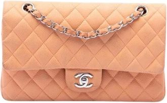 Chanel Pre-owned Vintage Double Flap Schoudertas - Dames - Vintage Schoudertas - Beige - ONE Size - Leer - Vintage