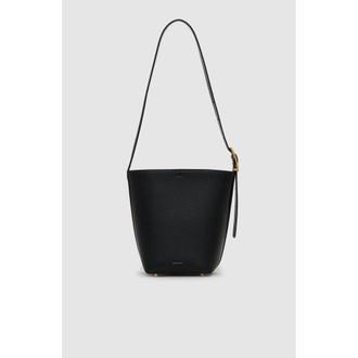 Anine Bing Elly Medium Bucket Bag Grained Leather in Black at Nordstrom