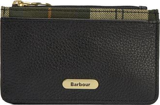 Barbour Alder Leather Card Holder in Black/ancient at Nordstrom