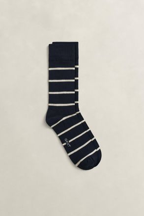 GANT Men Striped Rib Socks (43-45) MARINE