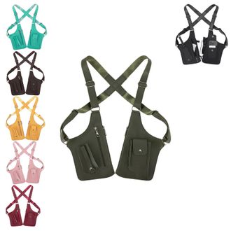 Generic Two-Compartment Crossbody Chest Bag,Adjustable Strap Anti-Theft Pack for Hiking,Daily Travel Essentials Organizer (Green)